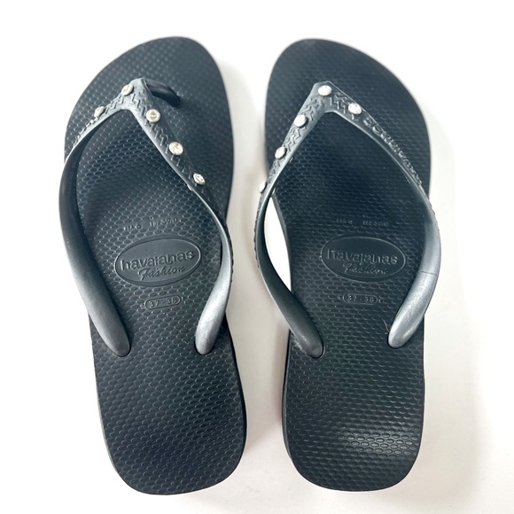 Havaianas Fashion Platform Flip Flops Sandals with Rhinestones - Picture 1 of 6
